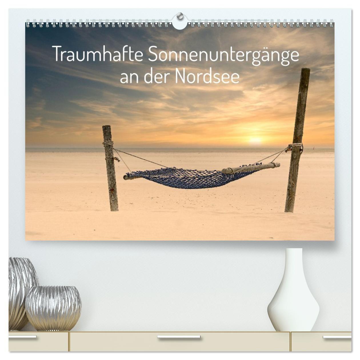 Kalender/agenda Traumhafte Sonnenuntergänge an der Nordsee (hochwertiger Premium Wandkalender 2027 DIN A2 quer), Kunstdruck in Hochglanz Calvendo