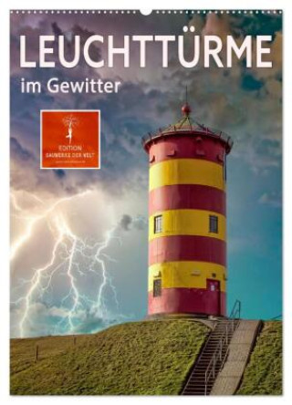 Kalendář/Diář Leuchttürme im Gewitter (Wandkalender 2027 DIN A2 hoch), CALVENDO Monatskalender Calvendo