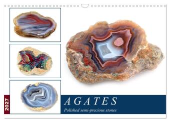 Kalender/Terminbuch Agates - Polished semi-precious stones (Wall Calendar 2027 DIN A3 landscape), CALVENDO 12 Month Wall Calendar Calvendo