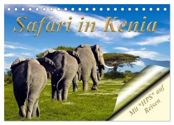 Kalender/Terminbuch Safari in Kenia (Tischkalender 2027 DIN A5 quer), CALVENDO Monatskalender Calvendo