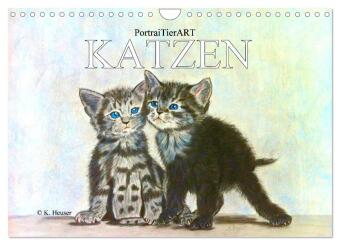 Kalendář/Diář KATZEN PortraiTierART (Wandkalender 2027 DIN A4 quer), CALVENDO Monatskalender Calvendo