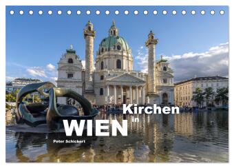 Kalender/Terminbuch Kirchen in Wien (Tischkalender 2027 DIN A5 quer), CALVENDO Monatskalender Calvendo