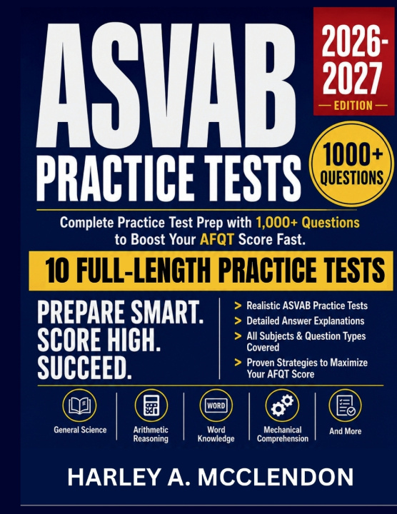 Livro ASVAB PRACTICE TESTS 2026-2027 HARLEY A. MCCLENDON
