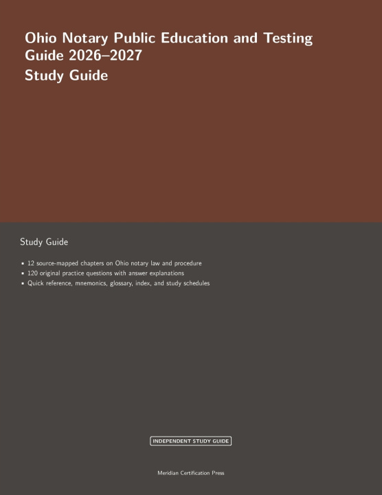 Knjiga Ohio Notary Public Education and Testing Guide 2026-2027 Meridian Certification Press Editoria...