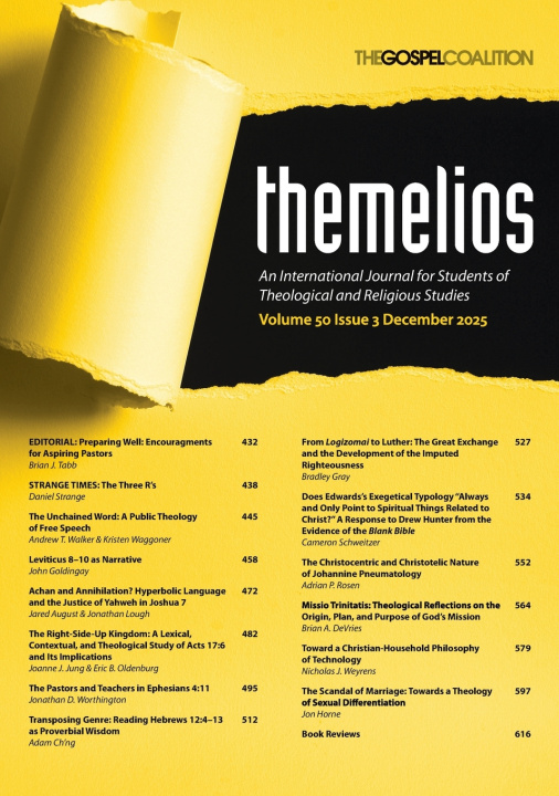 Livro Themelios, Volume 50, Issue 3 Brian Tabb