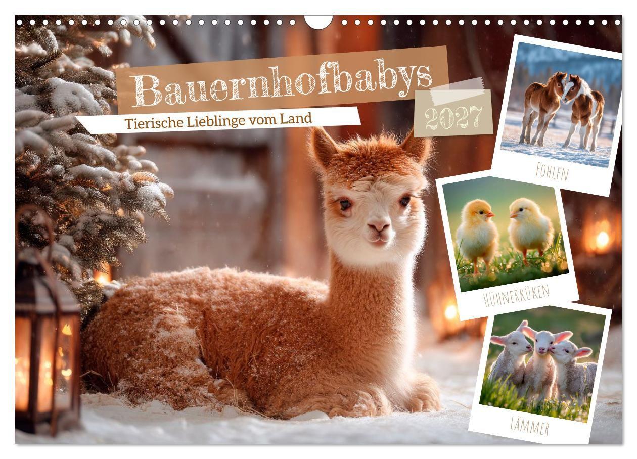 Kalender/Terminbuch Bauernhofbabys - Tierische Lieblinge vom Land (Wandkalender 2027 DIN A3 quer), CALVENDO Monatskalender 