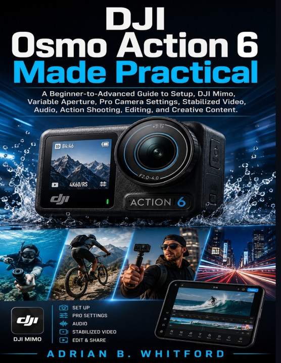Livro DJI Osmo Action 6 Made Practical Adrian B. Whitford