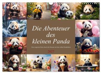 Kalender/Terminbuch Die Abenteuer des kleinen Panda (Wandkalender 2027 DIN A3 quer), CALVENDO Monatskalender Calvendo