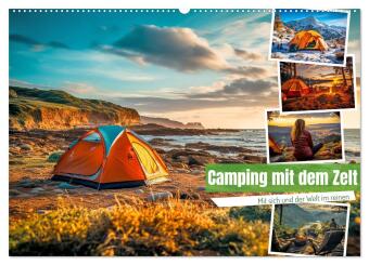 Calendario/Agenda Camping mit dem Zelt (Wandkalender 2027 DIN A2 quer), CALVENDO Monatskalender Calvendo