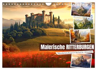 Kalender/Terminbuch Malerische Ritterburgen (Wandkalender 2027 DIN A4 quer), CALVENDO Monatskalender Calvendo