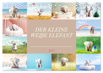 Kalendár/Diár Der kleine weiße Elefant (Tischkalender 2027 DIN A5 quer), CALVENDO Monatskalender Calvendo