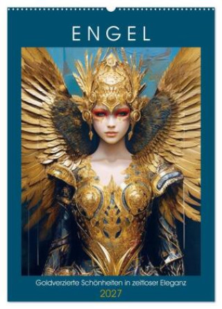 Naptár/Határidőnapló Engel. Goldverzierte Schönheiten in zeitloser Eleganz (Wandkalender 2027 DIN A2 hoch), CALVENDO Monatskalender Calvendo