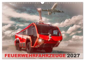 Kalender/Terminbuch Feuerwehrfahrzeuge (Wandkalender 2027 DIN A3 quer), CALVENDO Monatskalender Calvendo
