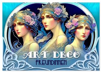 Kalender/Terminbuch Art Deco Freundinnen (Wandkalender 2027 DIN A2 quer), CALVENDO Monatskalender Calvendo