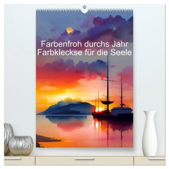 Naptár/Határidőnapló Farbenfroh durchs Jahr 2027 - Farbkleckse für die Seele (hochwertiger Premium Wandkalender 2027 DIN A2 hoch), Kunstdruck in Hochglanz Calvendo