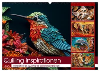 Kalender/agenda Quilling Inspirationen (Wandkalender 2027 DIN A2 quer), CALVENDO Monatskalender Calvendo