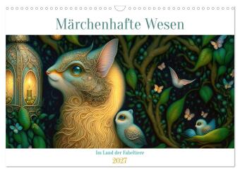 Kalender/Terminbuch Märchenhafte Wesen - Im Land der Fabeltiere (Wandkalender 2027 DIN A3 quer), CALVENDO Monatskalender Calvendo
