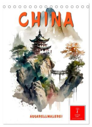 Kalender/Terminbuch China - Aquarellmalerei (Tischkalender 2027 DIN A5 hoch), CALVENDO Monatskalender Calvendo