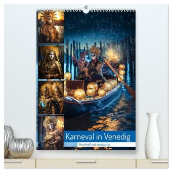 Kalender/agenda Karneval in Venedig (hochwertiger Premium Wandkalender 2027 DIN A2 hoch), Kunstdruck in Hochglanz Calvendo