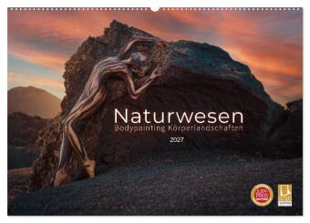 Kalender/agenda Naturwesen - Bodypainting Körperlandschaften (Wandkalender 2027 DIN A2 quer), CALVENDO Monatskalender Calvendo