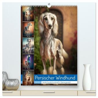Kalender/agenda Persischer Windhund (hochwertiger Premium Wandkalender 2027 DIN A2 hoch), Kunstdruck in Hochglanz Calvendo
