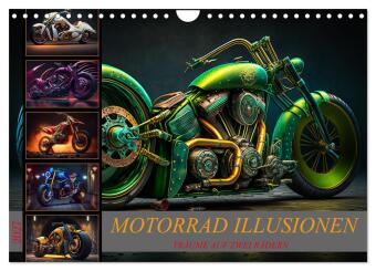 Kalender/agenda Motorrad illusionen (Wandkalender 2027 DIN A4 quer), CALVENDO Monatskalender Calvendo