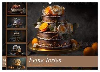 Kalender/agenda Feine Torten (Wandkalender 2027 DIN A2 quer), CALVENDO Monatskalender Calvendo