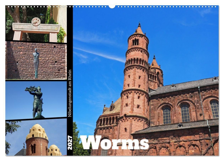 Kalendár/Diár Worms-Nibelungenstadt am Rhein (Wandkalender 2027 DIN A2 quer), CALVENDO Monatskalender Calvendo