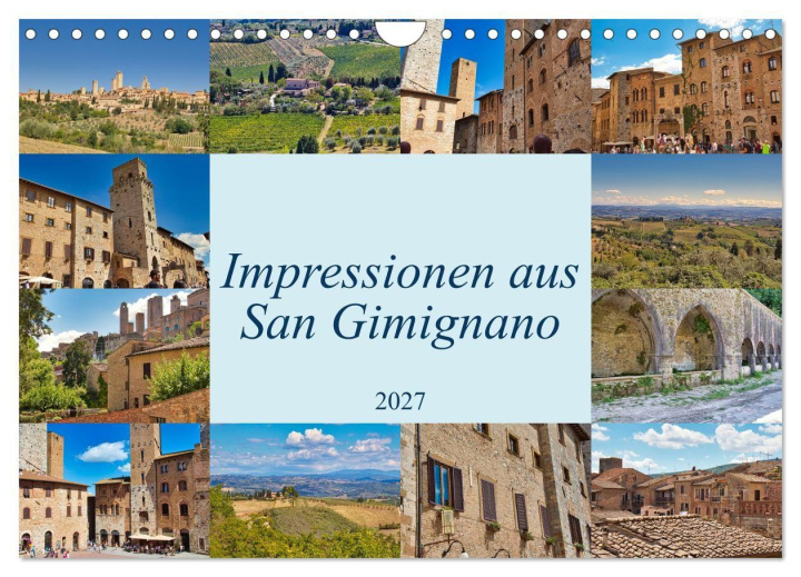 Kalender/agenda Impressionen aus San Gimignano (Wandkalender 2027 DIN A4 quer), CALVENDO Monatskalender Calvendo