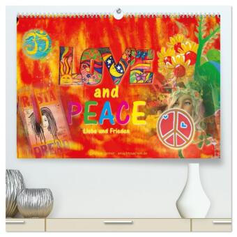 Kalendár/Diár Love and Peace Liebe und Frieden (hochwertiger Premium Wandkalender 2027 DIN A2 quer), Kunstdruck in Hochglanz Calvendo