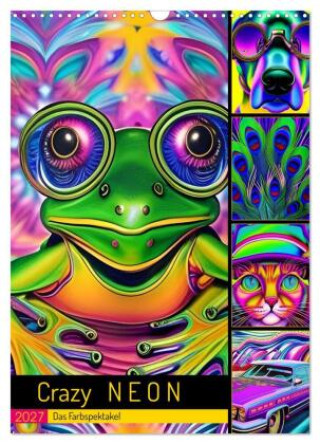 Kalendář/Diář Crazy Neon - Das Farbspektakel (Wandkalender 2027 DIN A3 hoch), CALVENDO Monatskalender Calvendo