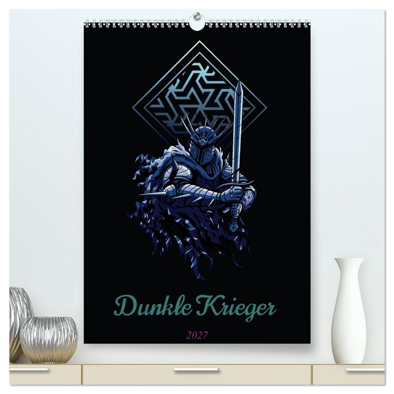 Kalendár/Diár Dunkle Krieger (hochwertiger Premium Wandkalender 2027 DIN A2 hoch), Kunstdruck in Hochglanz Calvendo