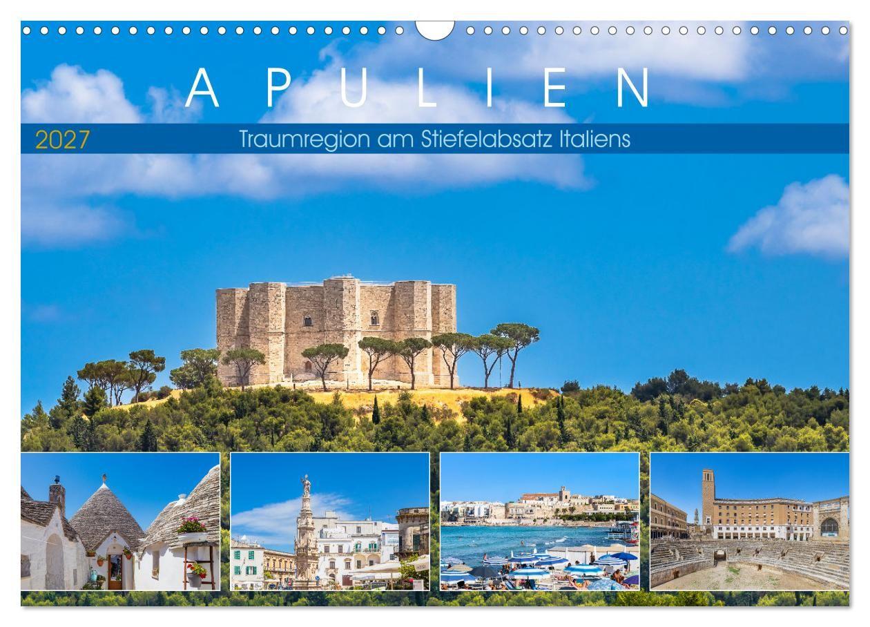 Kalender/agenda Apulien - Traumregion am Stiefelabsatz Italiens (Wandkalender 2027 DIN A3 quer), CALVENDO Monatskalender Calvendo