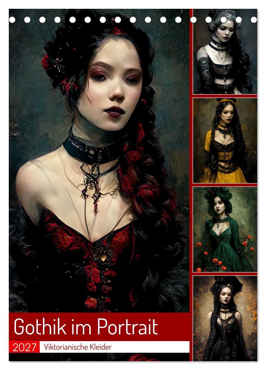 Kalender/agenda Gothik im Portrait - Viktorianische Kleider (Tischkalender 2027 DIN A5 hoch), CALVENDO Monatskalender Calvendo