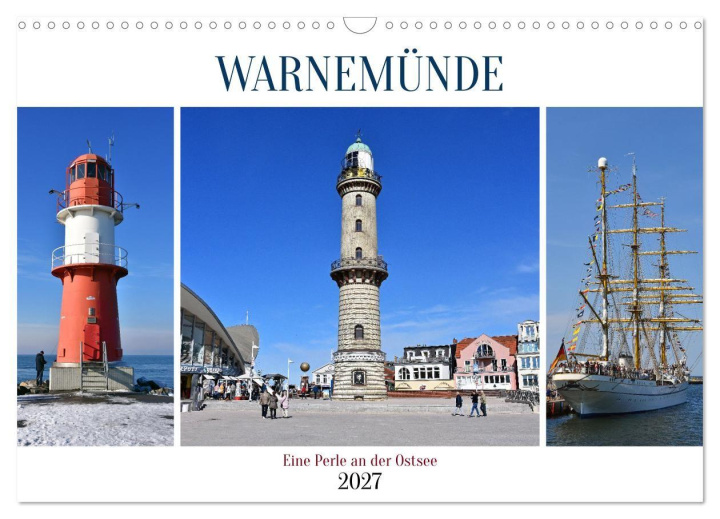 Calendário/Diário WARNEMÜNDE (Wandkalender 2027 DIN A3 quer), CALVENDO Monatskalender Calvendo
