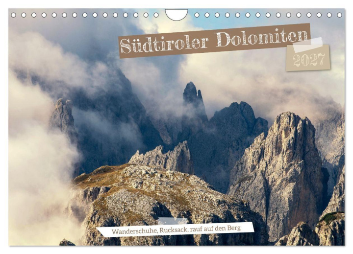 Kalender/agenda Südtiroler Dolomiten (Wandkalender 2027 DIN A4 quer), CALVENDO Monatskalender Calvendo