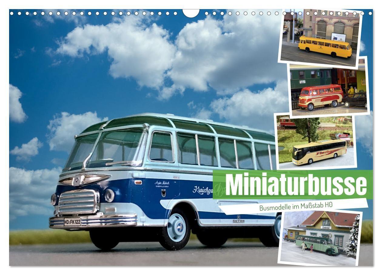Календар/тефтер Miniaturbusse (Wandkalender 2027 DIN A3 quer), CALVENDO Monatskalender Calvendo