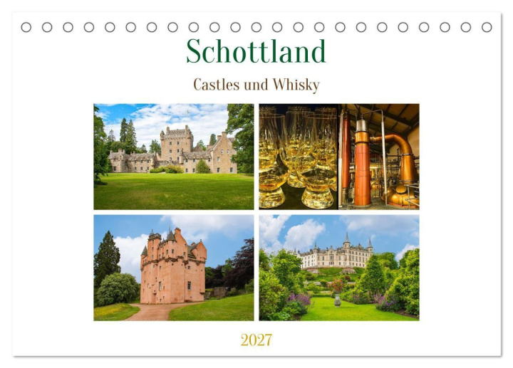 Kalendář/Diář Schottland - Castles und Whisky (Tischkalender 2027 DIN A5 quer), CALVENDO Monatskalender Calvendo