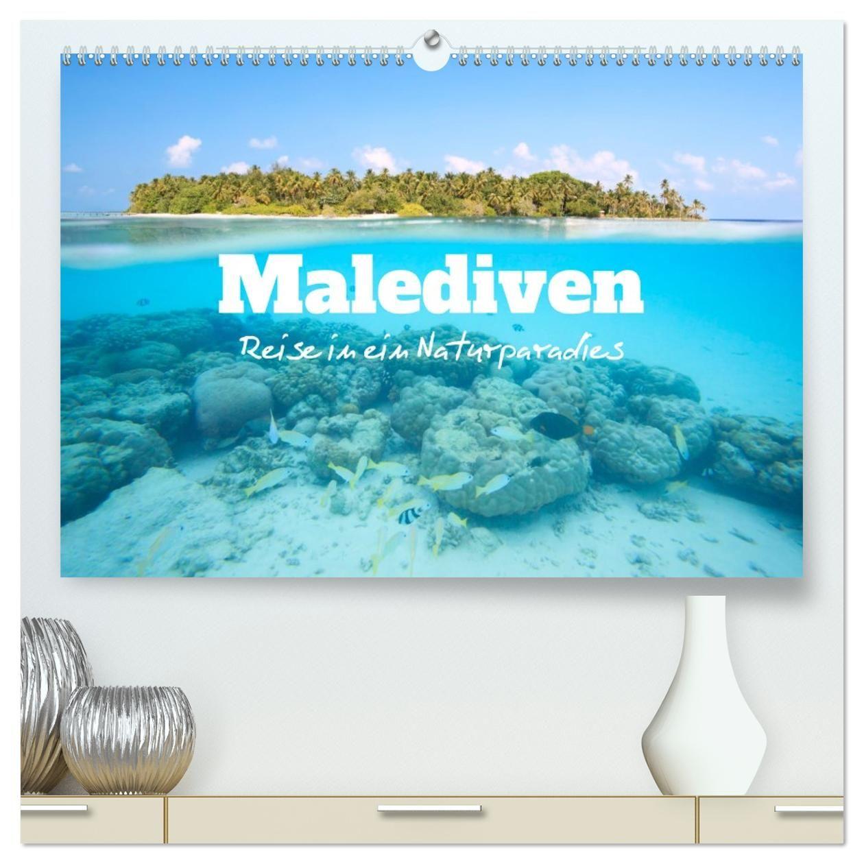 Kalender/agenda Malediven - Reise in ein Naturparadies (hochwertiger Premium Wandkalender 2027 DIN A2 quer), Kunstdruck in Hochglanz Calvendo