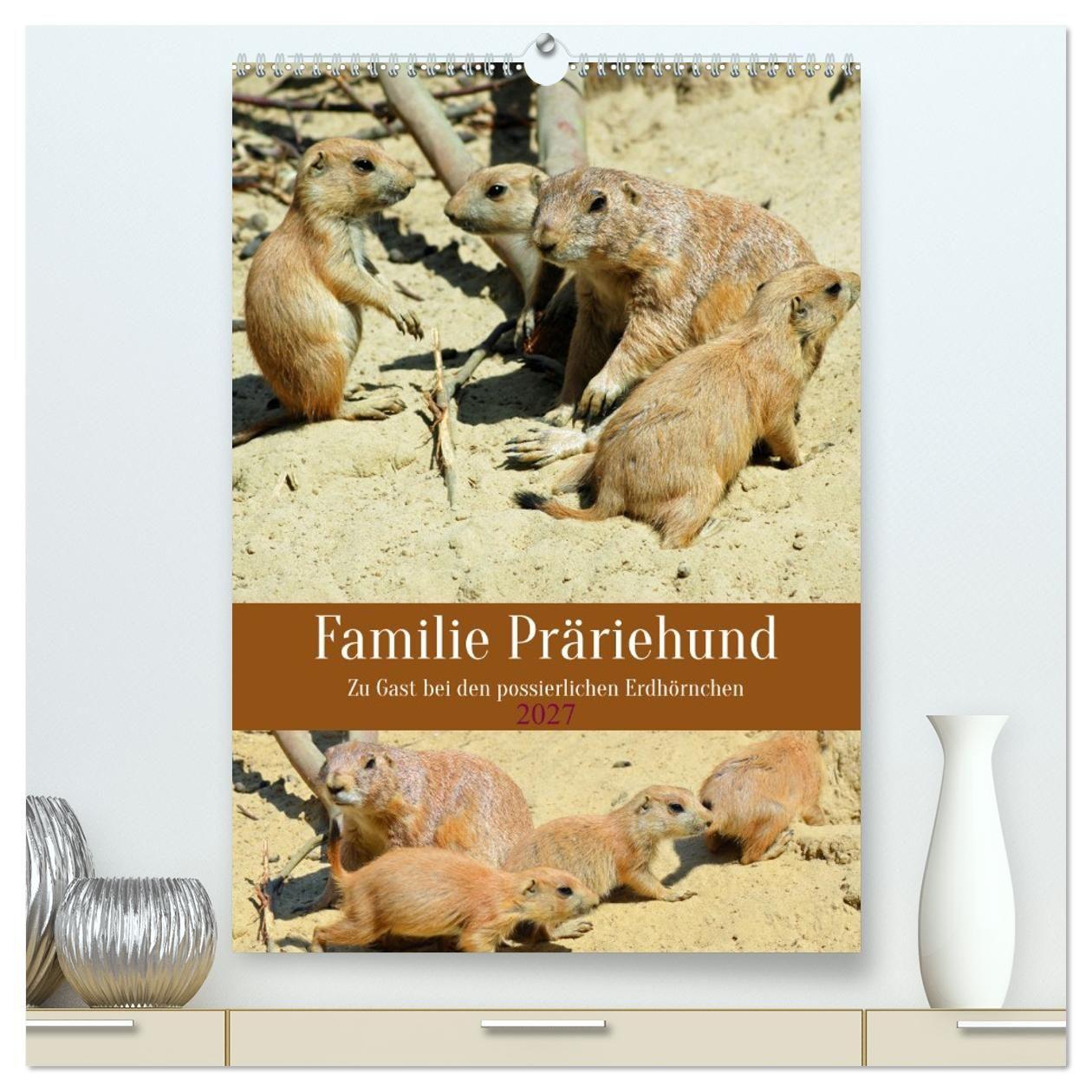 Kalendář/Diář Familie Präriehund (hochwertiger Premium Wandkalender 2027 DIN A2 hoch), Kunstdruck in Hochglanz Calvendo
