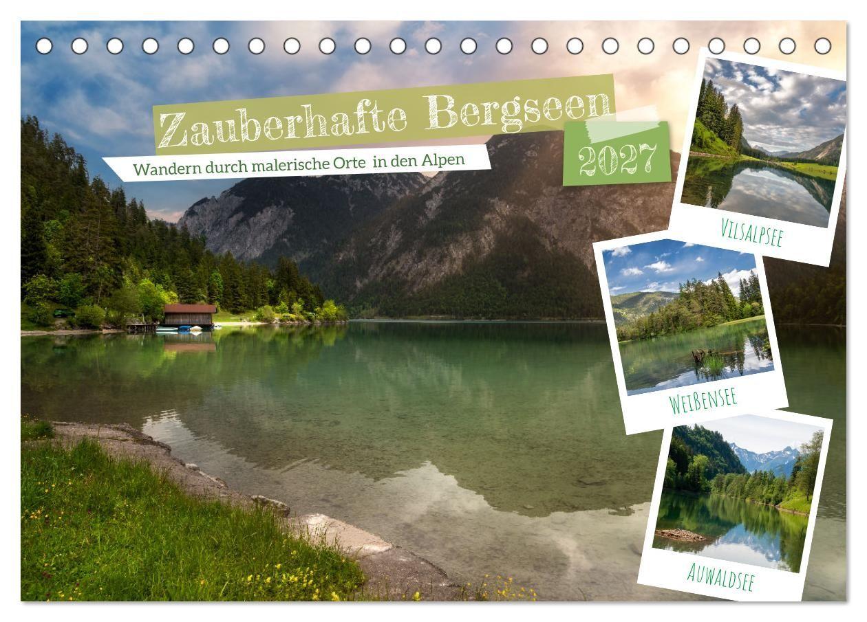 Kalendář/Diář Zauberhafte Bergseen (Tischkalender 2027 DIN A5 quer), CALVENDO Monatskalender Calvendo