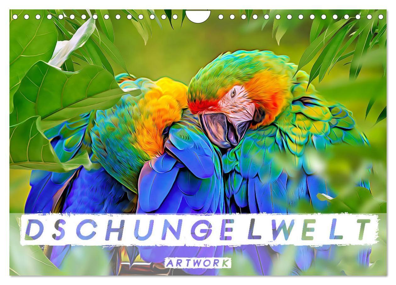 Calendario/Agenda Dschungelwelt - Artwork (Wandkalender 2027 DIN A4 quer), CALVENDO Monatskalender Calvendo