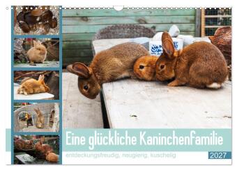 Naptár/Határidőnapló Eine glückliche Kaninchenfamilie (Wandkalender 2027 DIN A3 quer), CALVENDO Monatskalender Calvendo