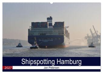 Calendario/Agenda Shipspotting Hamburg (Wandkalender 2027 DIN A2 quer), CALVENDO Monatskalender Calvendo