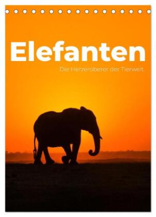 Kalender/Terminbuch Elefanten - Die Herzeroberer der Tierwelt. (Tischkalender 2027 DIN A5 hoch), CALVENDO Monatskalender Calvendo