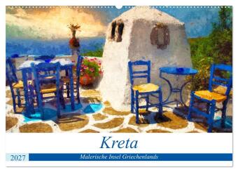 Kalender/Terminbuch Kreta - Malerische Insel Griechenlands (Wandkalender 2027 DIN A2 quer), CALVENDO Monatskalender Calvendo