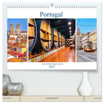 Kalender/agenda Portugal - die schönsten Impressionen (hochwertiger Premium Wandkalender 2027 DIN A2 quer), Kunstdruck in Hochglanz Calvendo