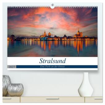 Kalender/Terminbuch Stralsund, Eine Perle an der Ostsee (hochwertiger Premium Wandkalender 2027 DIN A2 quer), Kunstdruck in Hochglanz Calvendo