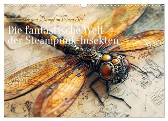 Naptár/Határidőnapló Die fantastische Welt der Steampunk-Insekten (Wandkalender 2027 DIN A3 quer), CALVENDO Monatskalender Calvendo
