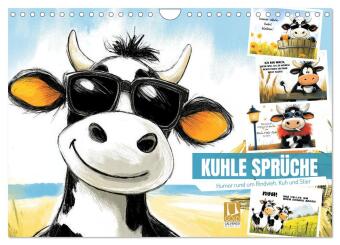 Calendário/Diário Kuhle Sprüche (Wandkalender 2027 DIN A4 quer), CALVENDO Monatskalender Calvendo